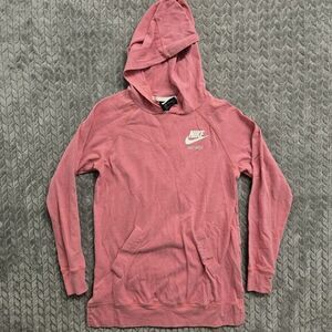 Nike Just Do It NSW Vintage Gym Sweatshirt Hoodie Womens‎ Large Pink Lightweight
